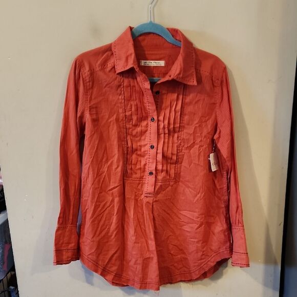 We the free  Coral Button-Up  tunic Top XS - Picture 1 of 5